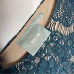 Maeve Anthropologie  Elsa Green Lace Overlay Peplum Dress Size Small Photo 3