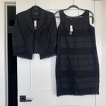 Talbots Womens Size 6P BLACK Eyelet Sleeveless Sheath Dress Suit NWT Photo 1