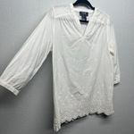 FDJ Women's Garden Core Peasant Coastal Embroidered Crochet Vacation Top Size 4 White Photo 4