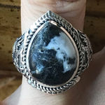White Buffalo Sterling Silver Southwestern Ring Size 7 Photo 0