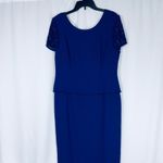 Talbots Elegant Sapphire Blue Midi Beaded Short Sleeves Event Dress 12 NWT Photo 9