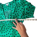 Topshop Spot Swing Tea Dress Size 8 Green Dot Flirty Unlined V-Neck $74 side zip Photo 6