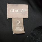 Chico's  Womens Black Paisley Graphic V Neck 3/4 Sleeve Button Tab Top Size Small Photo 6