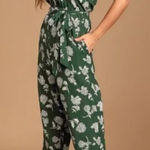 Lulu’s Doyle Green Floral Print Sleeveless Jumpsuit Size XS Photo 0