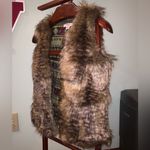 Mossimo Faux Fur Brown Speckled Furry Fuzzy Vest XS Boho Indie Hippie Photo 3