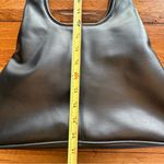 Black Vegan Leather Hobo Bag Metal Shoulder Handles Photo 2