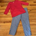 Talbots Chambray Cropped Ankle Pants Sz 8 and Bonus Top Sz MP Photo 6