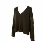 Parker Cargo Pocket V-Neck Sweater Olive Green Size Large Photo 1
