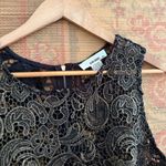 Sans Souci 90s Bronze Metallic Sheer Lace Sleeveless Top Photo 3