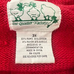 Quacker Factory The Reindeer 2X Red Christmas Cardigan Sweater Full Zip Novelty Photo 6
