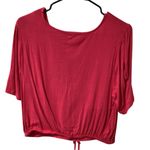 Q and A Women’s Barbie Pink Mid Sleeve Top With Front Tie Size Medium NWT Photo 1