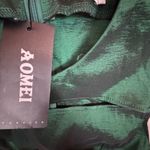 АОМЕІ Elegant Green Dress with Polka Dot Long Sleeves Size Large Photo 10