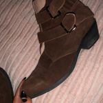 Anthropologie  Double Buckle Ankle Boots suede casual western boho fall $120 Photo 5