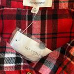 No Comment NWTs Red Plaid Flannel Button Down Crop Top with Embellishments Size Medium Photo 1