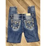 Miss Me  Jeans Women's 29 Mid Rise Skinny Ripped Rhinestone Dark Wash E3827S2R Photo 1