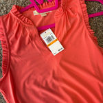 Michael Kors Michael  Sleeveless Ruffe Coral Dress Photo 7