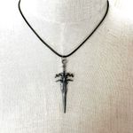 Silver tone sword necklace Gray Photo 1