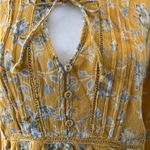 American Rag Yellow Floral Long Sleeve Blouse Size L Photo 3