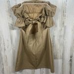 DO+BE Aviana Faux Leather Ruffled Mini Dress Tan Size S NWT Party Going Out Photo 4
