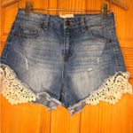Altar'd State Alter’d State Lace Trim Denim Shorts Photo 0