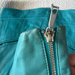 Lafayette 148  New York Women’s Teal 100% Leather Zipper Jacket Size 2‎ Photo 8