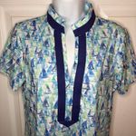 CABANA LIFE Upf 50 Nautical Sailboat Twill Tape Mini Dress Caftan Blue M NWT Size M Photo 2