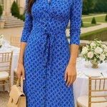 Laundry by Shelli Segal Laundry Shelli Segal Maxi Dress Button Down Geometric Summer Spring Preppy Party Photo 0