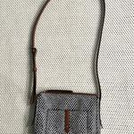 Fossil  Gemma Blue White Mermaid Fish Scale Print Coated Canvas Small Crossbody Photo 0