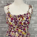 J.Crew Ruffle tie-shoulder tank top in summer garden floral Photo 0