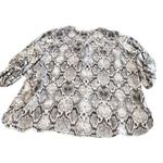 Apt. 9  Animal Print Snakeskin Pattern Sheer Popover Roll Tab Sleeves size 2X Photo 3
