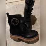 Sam & Libby  Samantha Combat Boots 8 New Faux Leather Zip Lace Up Embellished Photo 0