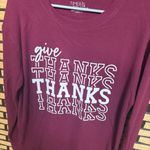 Time And Tru Purple Give Thanks Long‎ Sleeve Thermal Size Large Photo 2