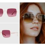 💕GARRETT LEIGHT💕 Crescent Sunglasses ~ Rose Gold Frame Pink Mirror Lenses NWT Photo 0