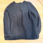 Adrianna Papell  Fuzzy Cardigan Sweater Black Open Front Boucle Knit Medium M Photo 6