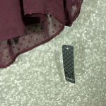 Massini NWT Women's Burgundy Boho Swiss Dot Peasant Blouse - Size Large - Sheer Photo 3