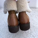 Very Volatile  Faux Fur Combat Womens Size 8  Faux Leather Combat Boots Tan Photo 6