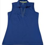 EP New York size small blue sleeveless collared V neck top EUC worn Blue Photo 0