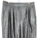 Banana Republic Womens Relaxed Lame Trouser Pants Gunmetal Silver Size 14 Hoiday Photo 4