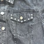 Forever 21  Women's Black Studded Denim Jacket Size L Casual Photo 5