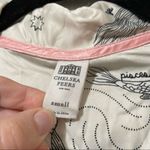 Chelsea Peers White Astrology Print Button Sleep Shirt Womens S Satin Buttons Photo 3