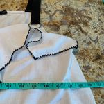 INA  Women's Top Blouse Tank Ruffle Sleeveless White Black S Small Linen Photo 4