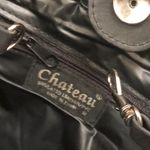 Chatoyant 90s Vintage Y2K 2000s Gothic Whimsygoth Black Leather Shoulder Hand Bag Purse Tote Silver Tone Hardware Long Straps Measurement in pics Photo 6