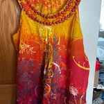 Alberto Makali  Red and Yellow Sleeveless Top Photo 0