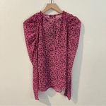 Topshop  ChiffonFloral Print Tie Front Puff Shoulder Long Sleeve Blouse Size‎ 4 Photo 6
