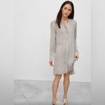 Wilfred  Aritzia Women’s XXS Bossut Silk Long Sleeve Button‎ Down Up Black Dress Photo 8