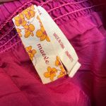 Anthropologie  Maeve Barbie Hot Pink 100% Silk Strapless Ruffle Lace Dress Size 6 Photo 9