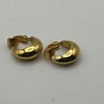 Trifari  Yellow Gold Plated Classic Huggie Hoop Earrings Dainty Clip On Photo 4