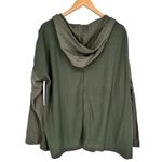 Heyson Olive Waffle Knit Long Sleeve Hoodie Sweater Top size 1X NWT Lightweight Green Photo 7