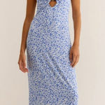 Z Supply  Carita Cocos Floral Midi Dress Womens XL Blue Sundress Summer Casual Photo 0