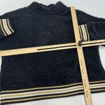 Nanette Lepore  Sweater Womens Medium Black Sherpa Wubby Mock‎ Neck Fleece Photo 5